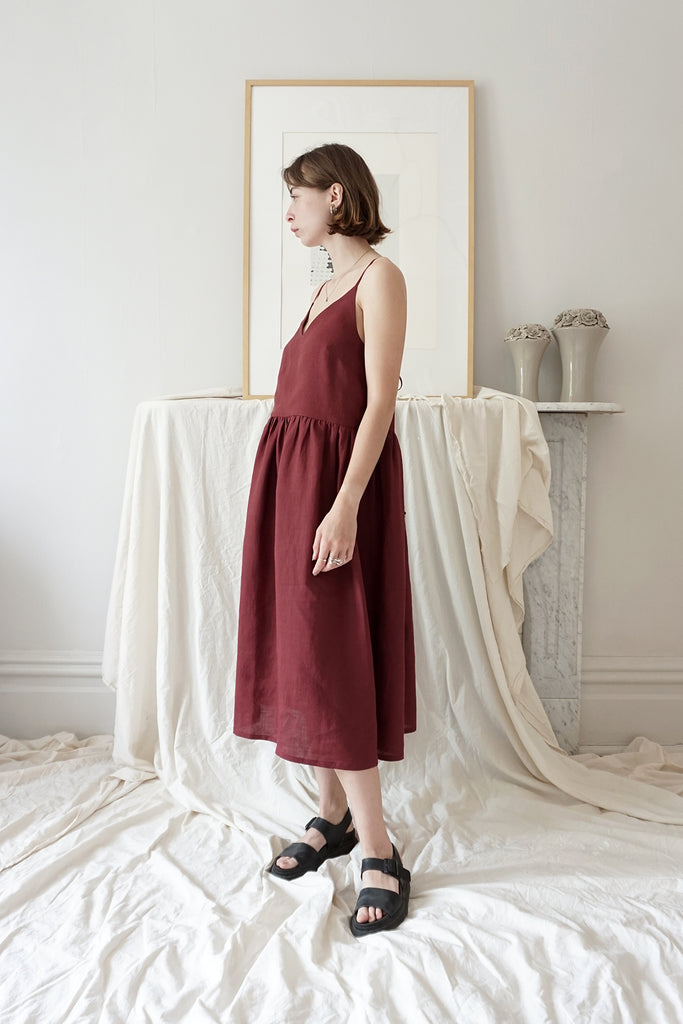 DELPHINE DRESS MERLOT