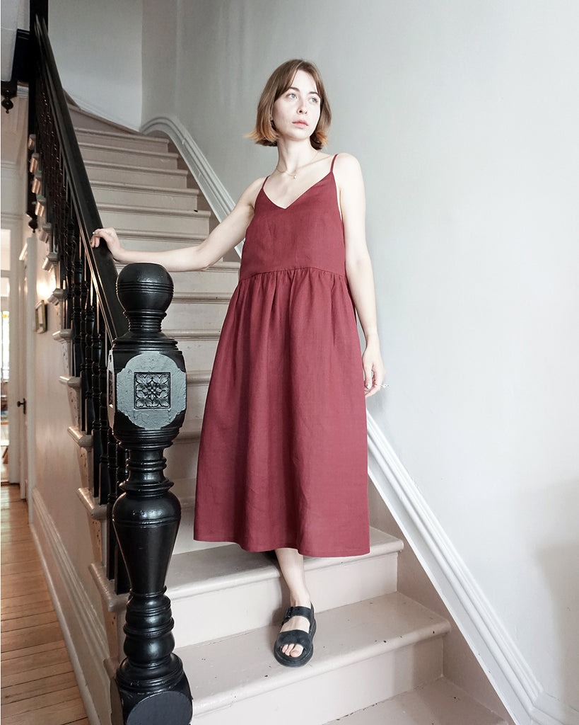 DELPHINE DRESS MERLOT