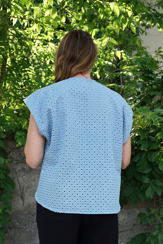 ESHE BLOUSE - PUNCH DENIM