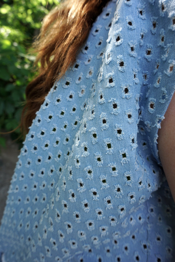 ESHE BLOUSE - PUNCH DENIM
