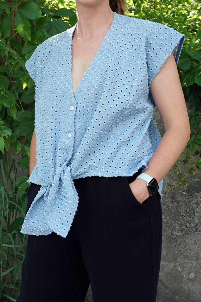 ESHE BLOUSE - PUNCH DENIM