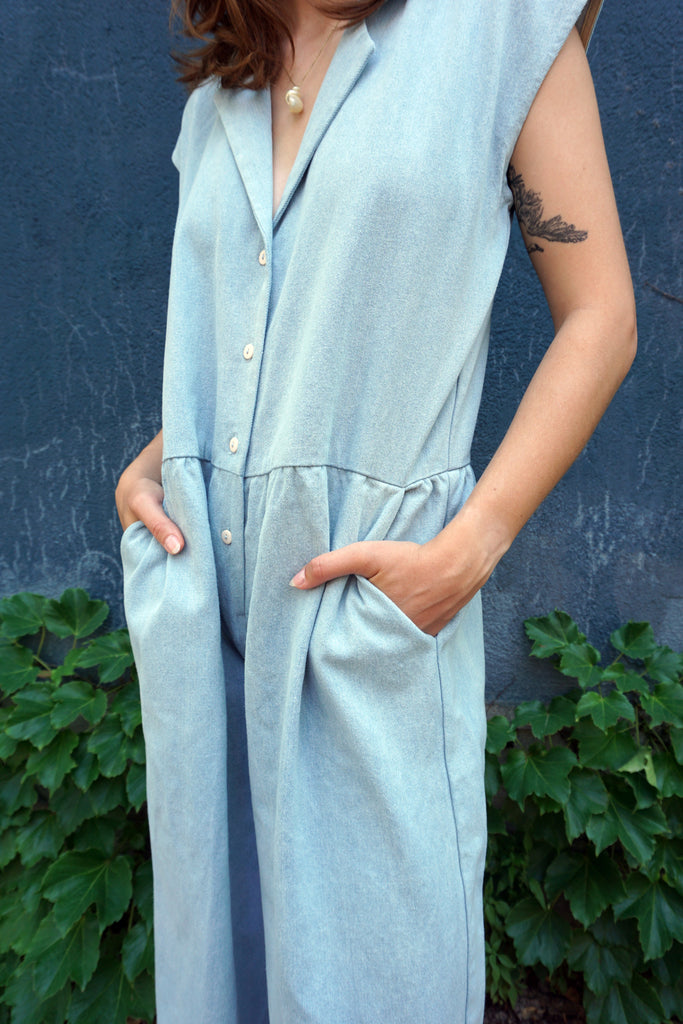 AGNES JUMPSUIT - ICY DENIM