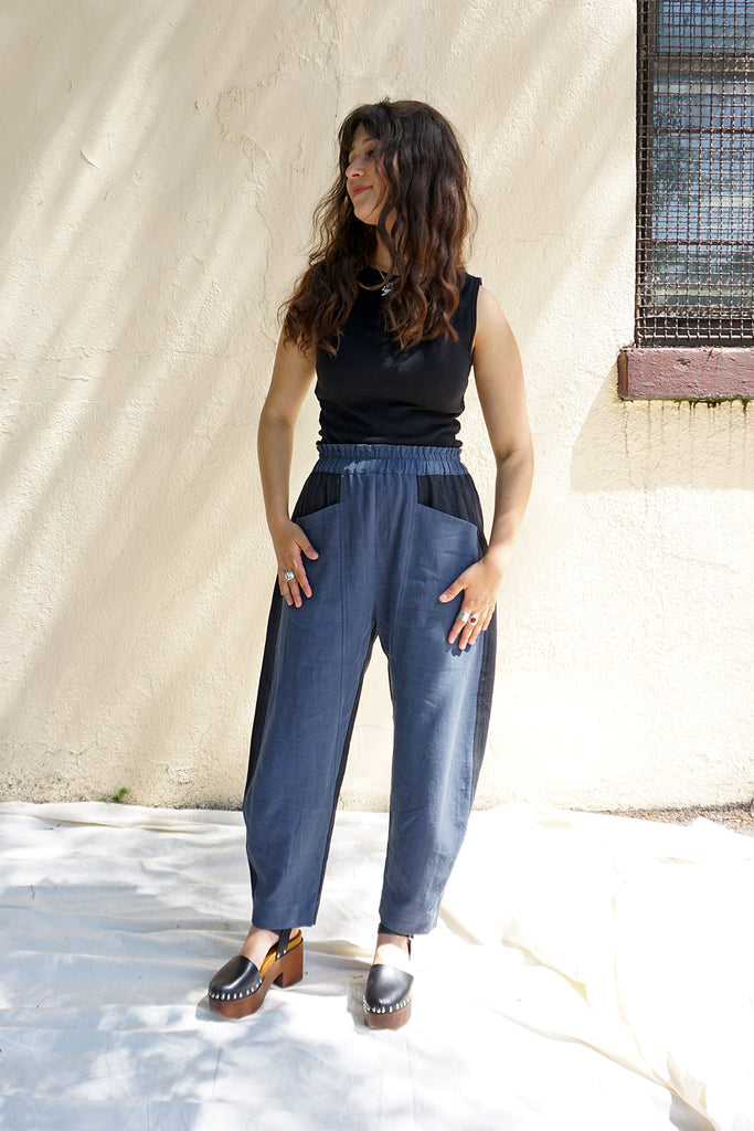 PANTALON FLOR ARCA - BLEU/NOIR