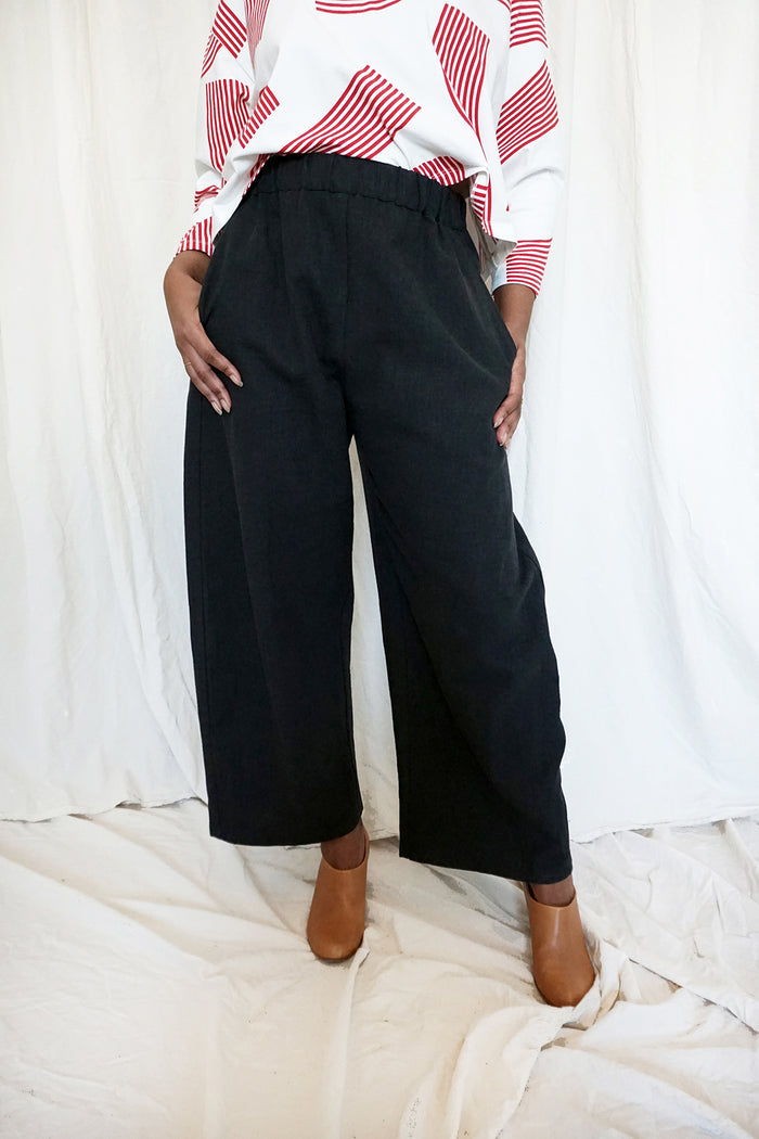 JUNOT PANTS - BLACK RAMIE