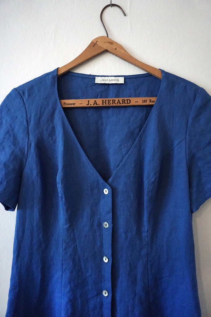 SAMPLE - CHLOE DRESS BLUE LINEN