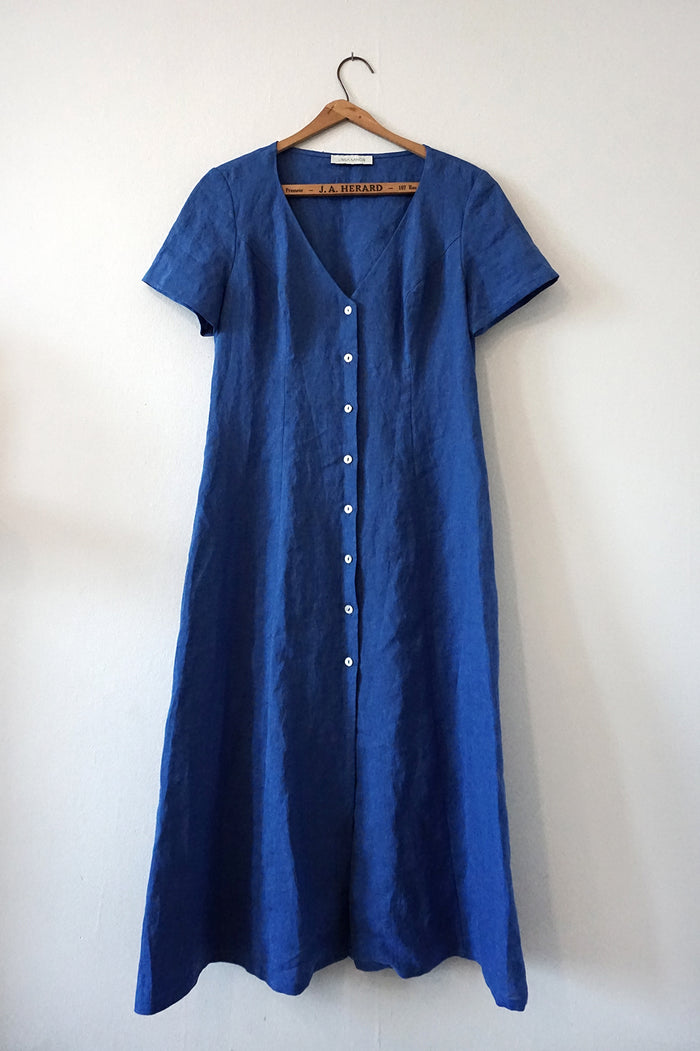 SAMPLE - CHLOE DRESS BLUE LINEN