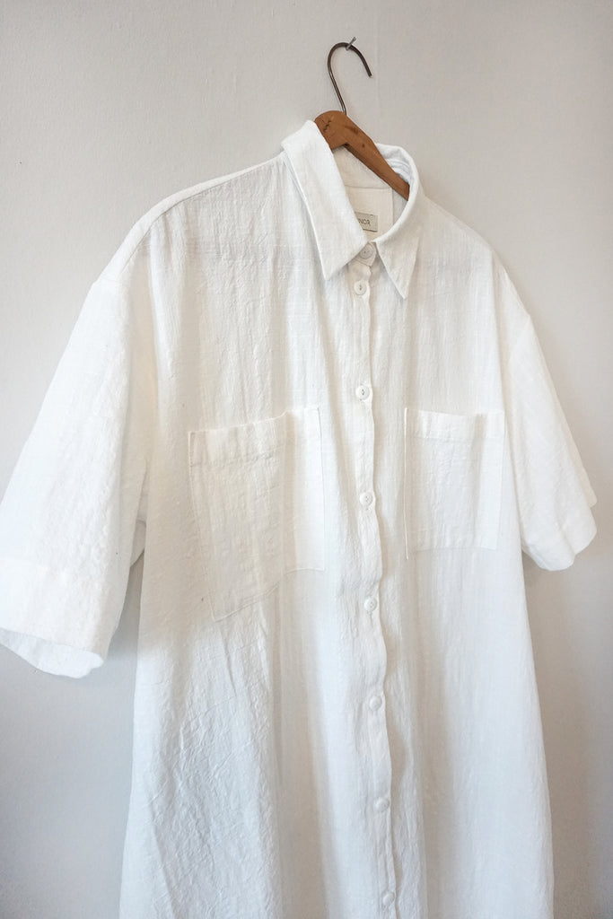 SAMPLE - FAYNE DRESS WHITE COTTON