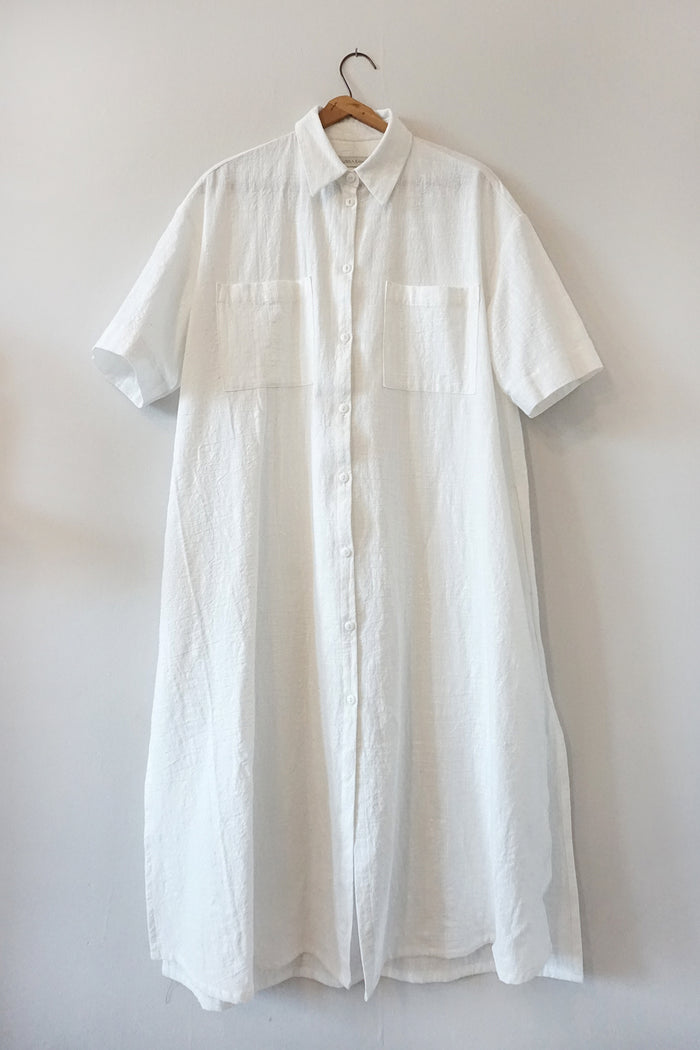 SAMPLE - FAYNE DRESS WHITE COTTON