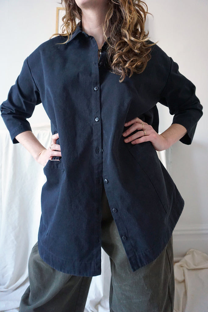 MILLIE SMOCK - BLACK TWILL