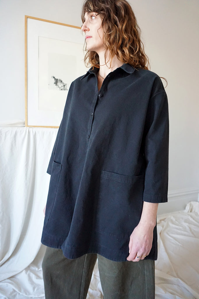 MILLIE SMOCK - BLACK TWILL