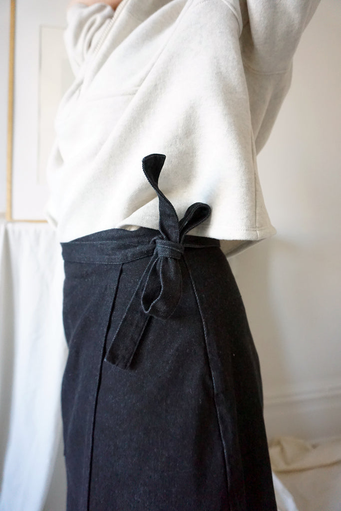 GEORGIA SKIRT - WASHED BLACK DENIM