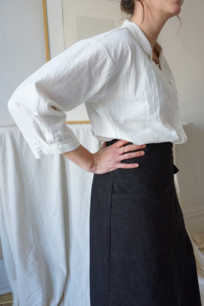 GEORGIA SKIRT - WASHED BLACK DENIM