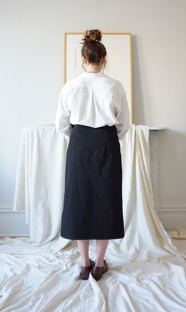 GEORGIA SKIRT - WASHED BLACK DENIM